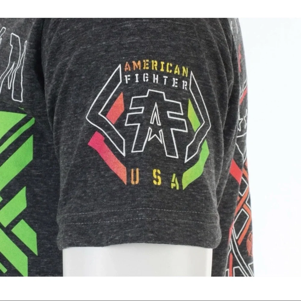 AMERICAN FIGHTER Mens T-shirt Alberta Black Athletic Fit L-3XL NWT - Picture 6 of 10
